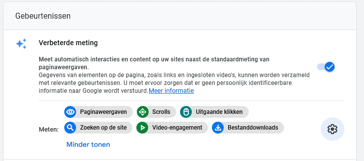 Als 'zoeken op de site' hier niet tussen staat kun je deze activeren door op het tandwiel te klikken.