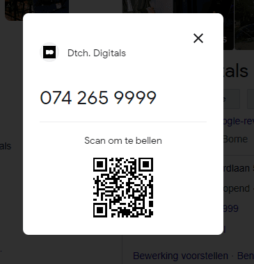 Voorbeeld hoe die uitklapt met telefoonnummer