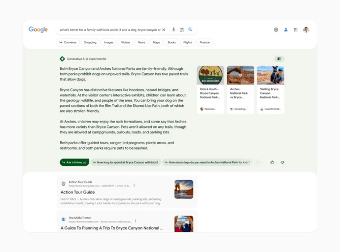 Met Sge Wordt Er Een Interactieve Ai Geintroduceerd Bij Elke Zoekopdracht Die Je Doet