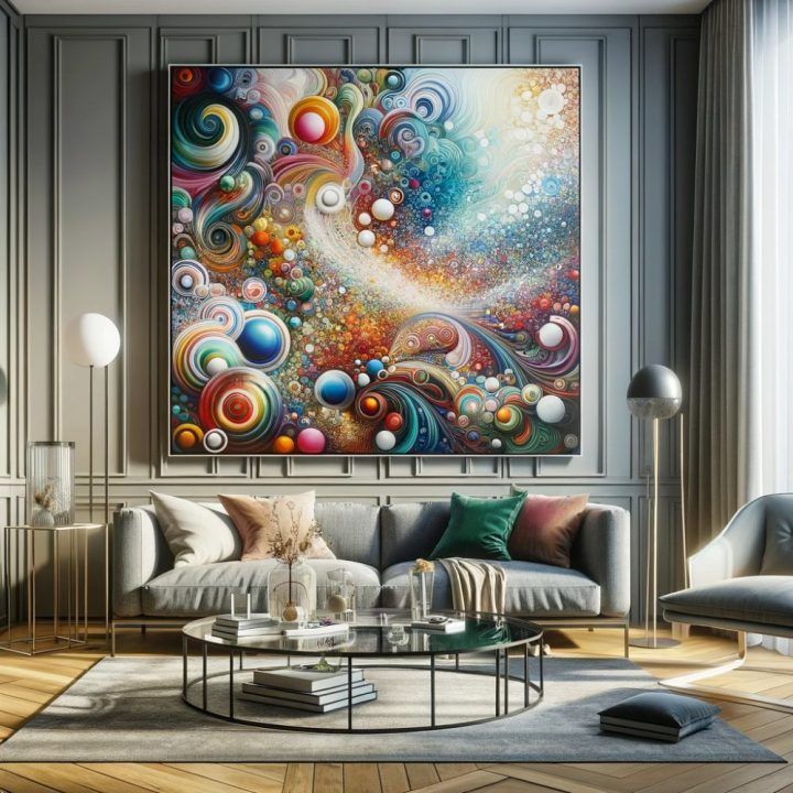 Zet Een Schilderij In Een Woonkamer Setting Met Ai