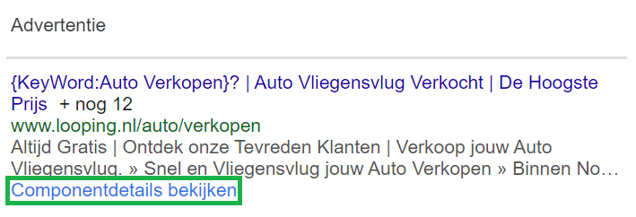 Responsieve Zoekadvertentie Componendetail Bekijken