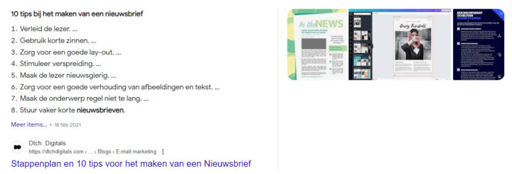 Rich Snippet Nieuwsbrief Maken