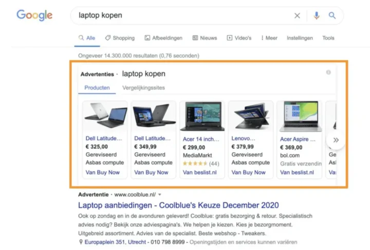 Laptop Vergelijken Via Shopping In Google