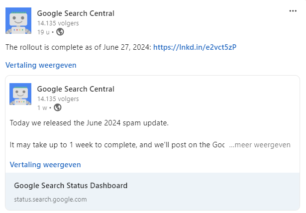 Spam Update Juni 2024