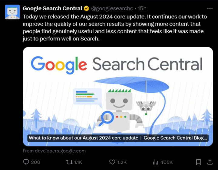 Google Core Update Augustus 2024