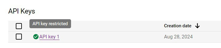 Api Key Restricted