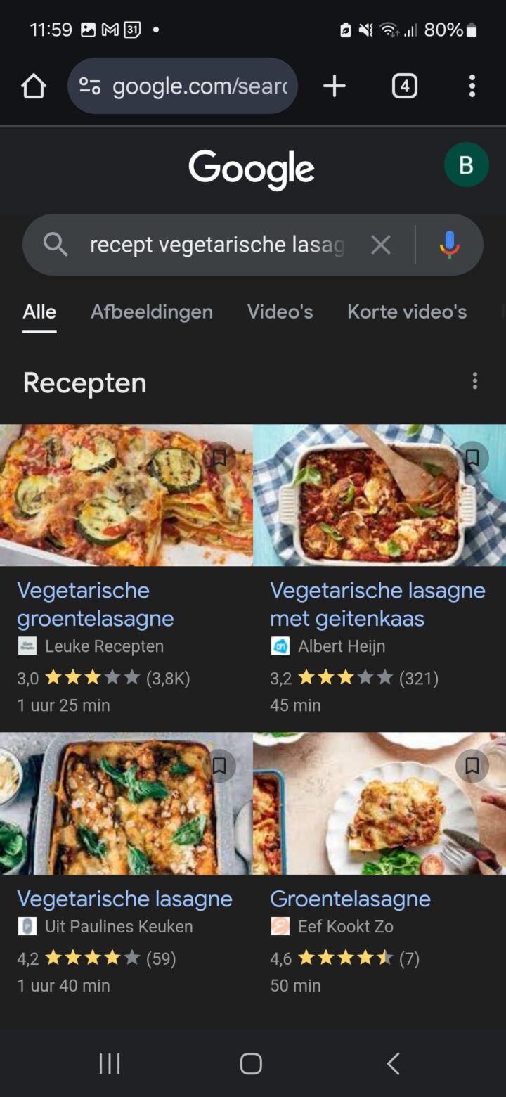 Huidige Mobiele Serp