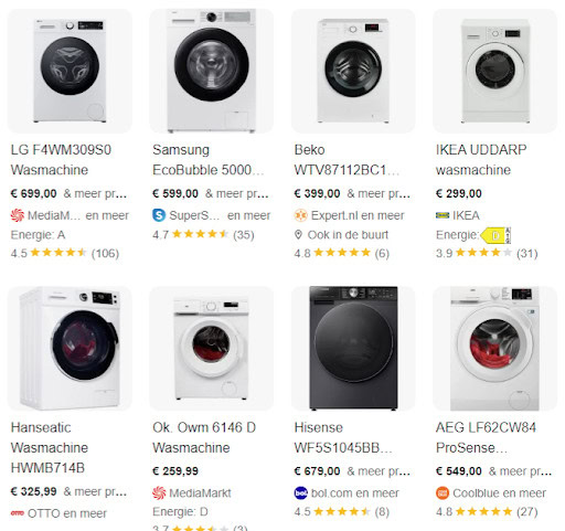 Overzicht Van Shopping Producten In Google