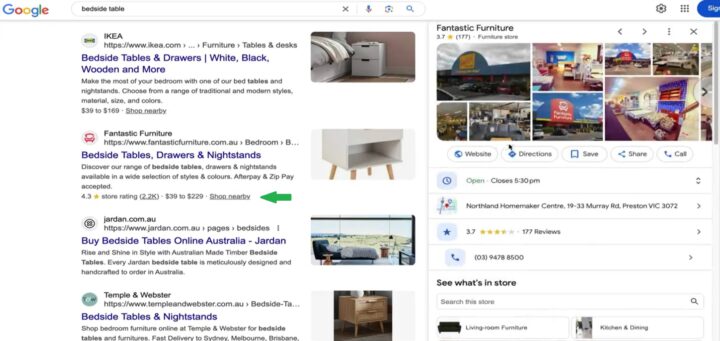 Screenshot Google Test Ecommerce Lokaal Seo Desktop