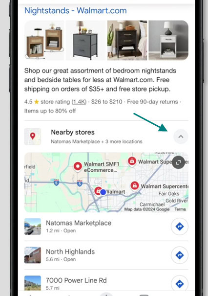 Shop Nearby Functie In De Mobiele Weergave