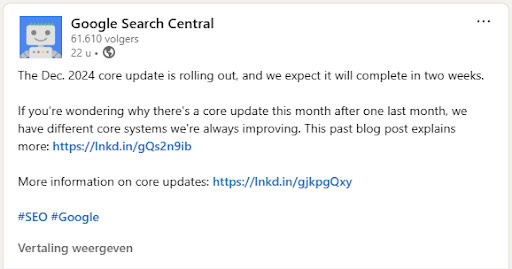 Google Core Update December