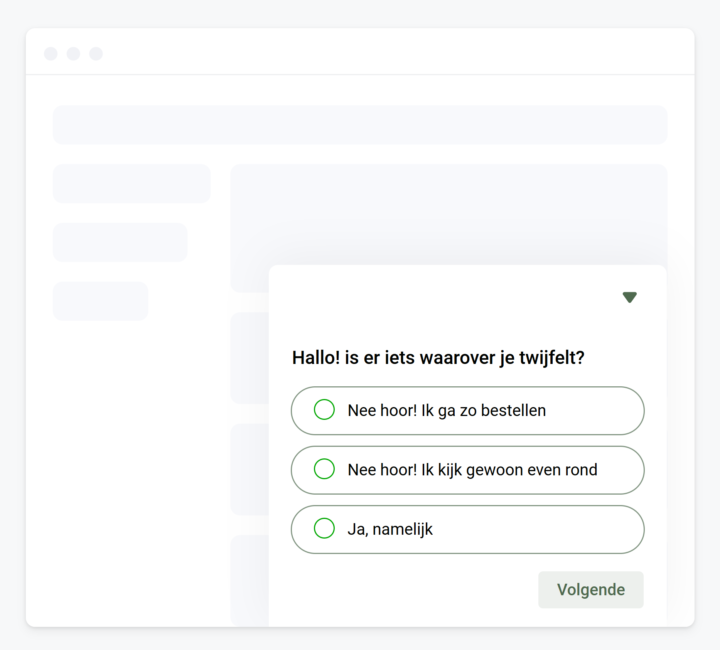 Exit-Intent poll: voorbeeld van een on-site survey gebruikersonderzoek