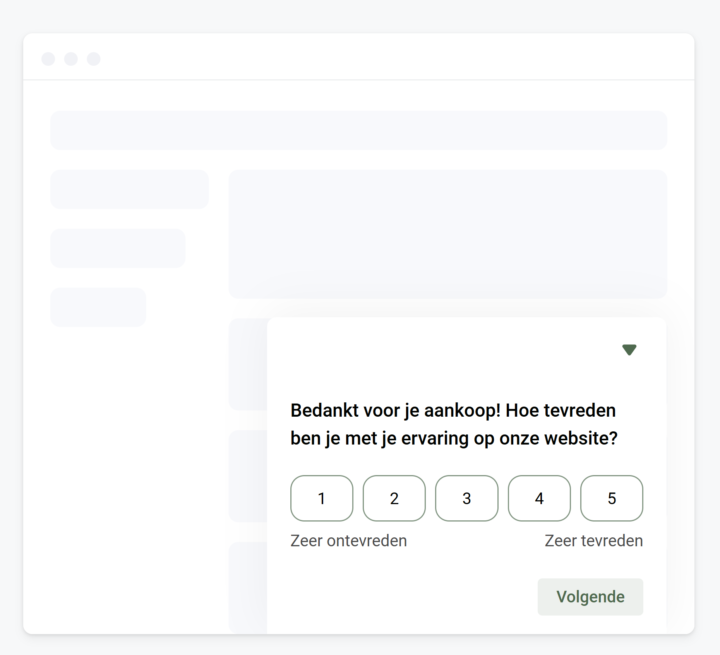 Voorbeeld on-site survey gebruikersonderzoek: Poll Bedankpagina