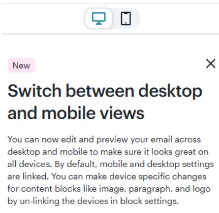 Mailchimp Update Switch Tussen Desktop En Mobiele Weergave