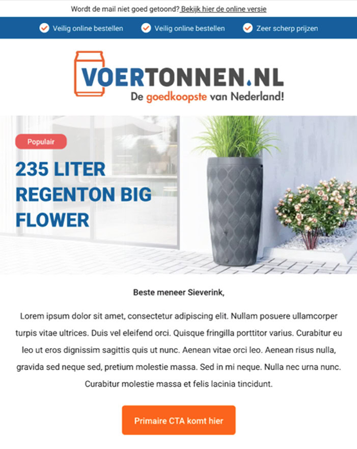 E Mail Marketing Template Voor Voertonnen.nl