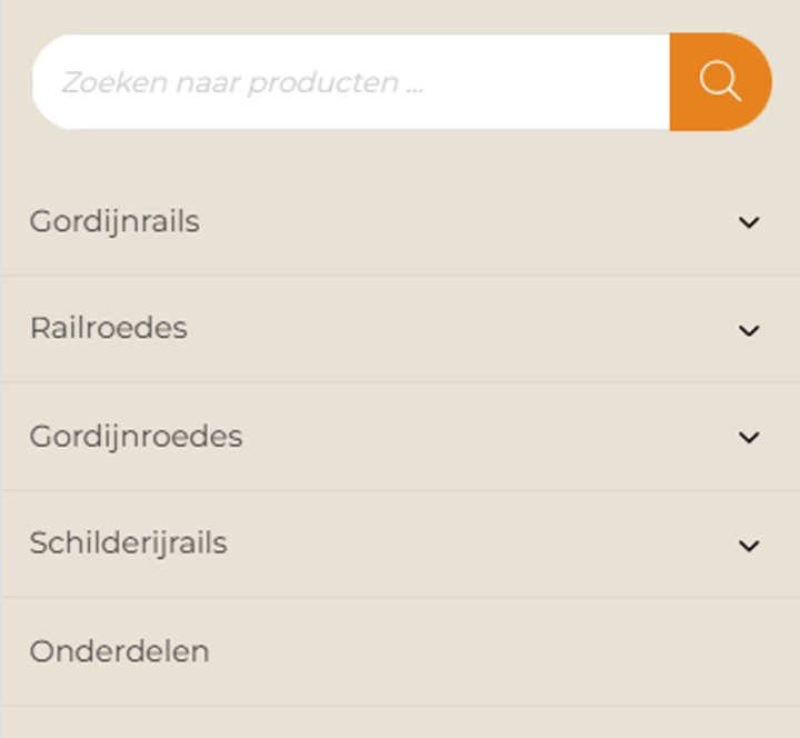 Menustructuur Wordpress Webshop Design