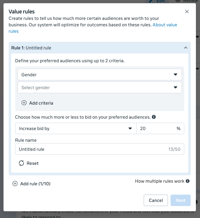 Meta Introduceert Nu Value Rules