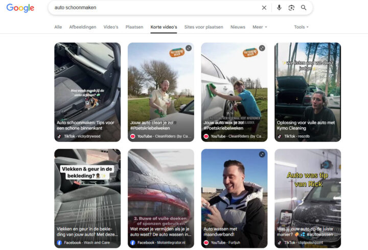 Overzicht Van Korte Videos In De Zoekmachine