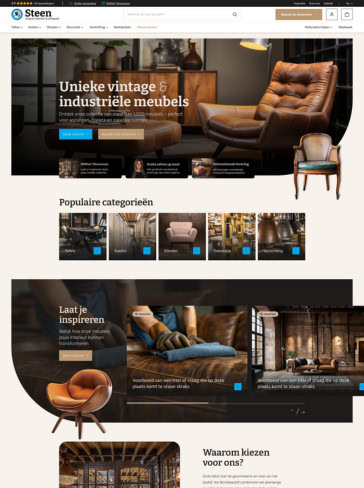 Woocommerce Een Screenshot Van De Homepage Van Webshop Steen Antiek Door Dtch. Digitals