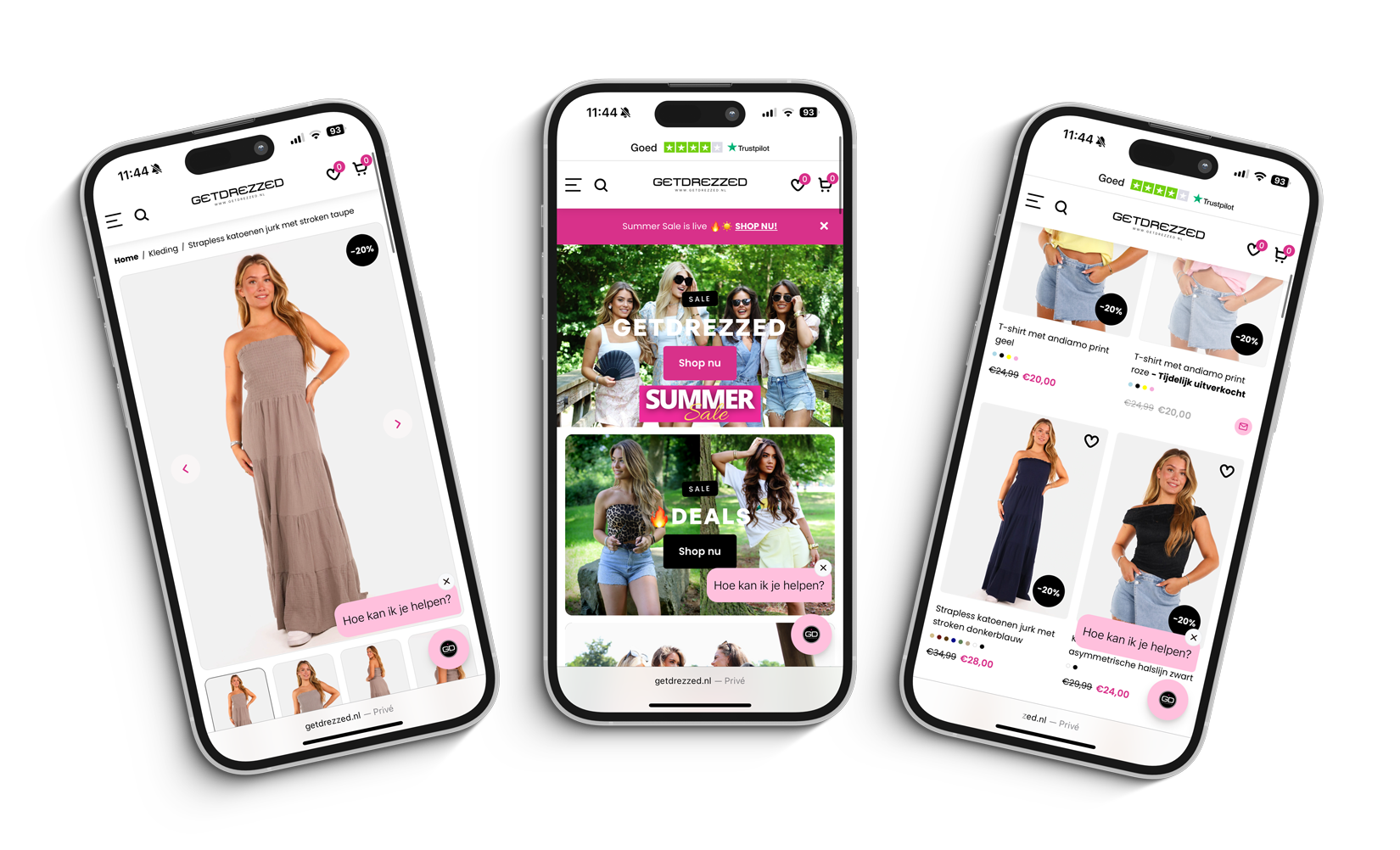 De Webshop Van Getdrezzed Werkt Goed Op Mobiel