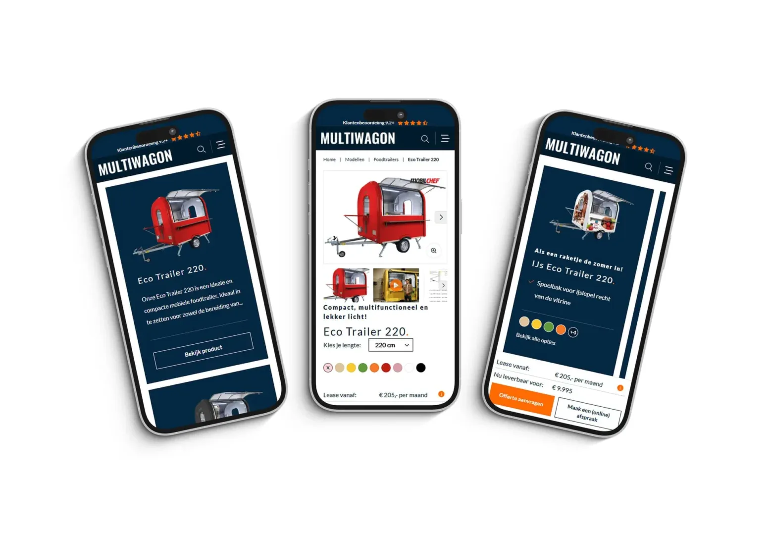 De Website Van Multiwagon Door Dtch Digitals Getoond Op Drie Telefoons