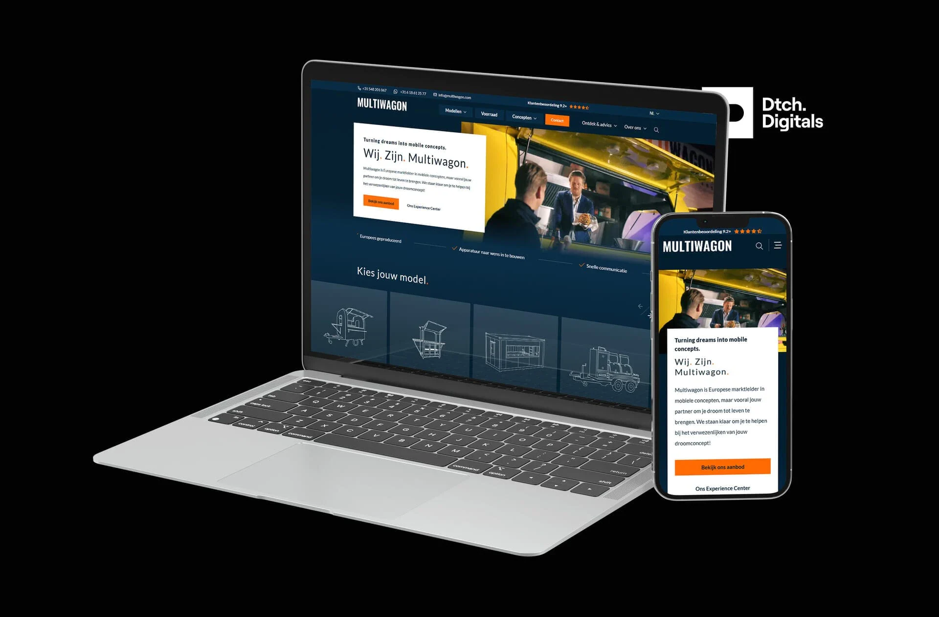 Homepage Voorbeeld Van De Website Van Multiwagon Gebouwd En Ontworpen Door Dtch Digitals