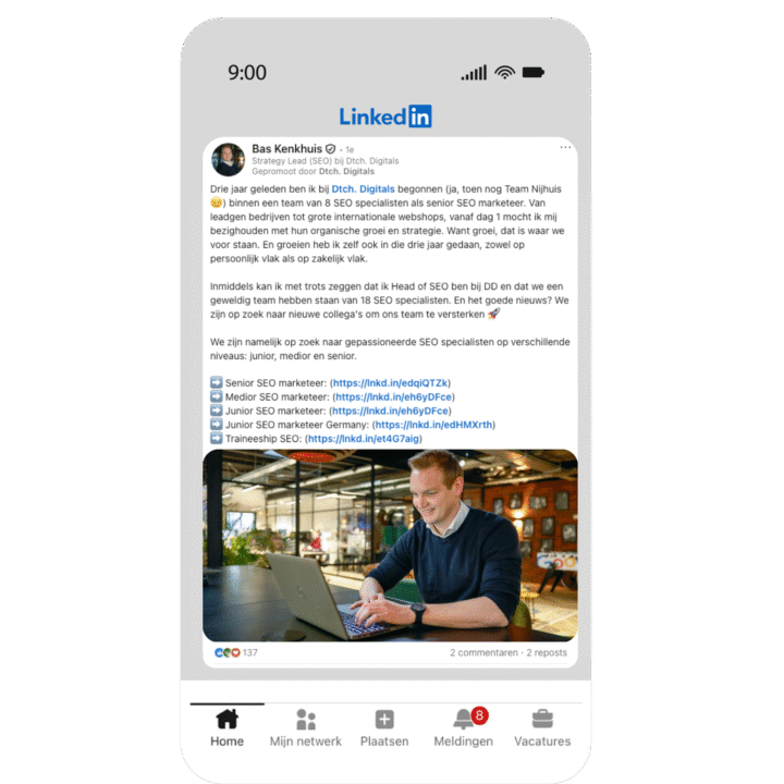 Bas Kenkhuis Kreeg Een Thought Leader Ad Voor Vacatures Van Dtch Digitals