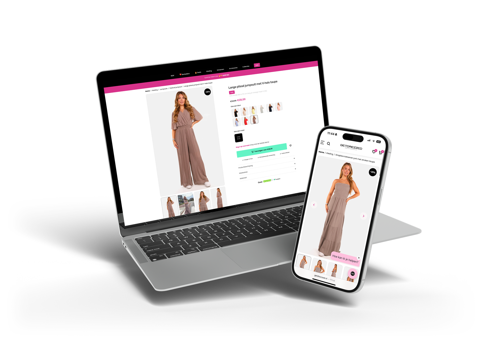 Nieuwe Techniek Voor Getdrezzed En De Website Werkt Goed Op Mobiel En Laptop