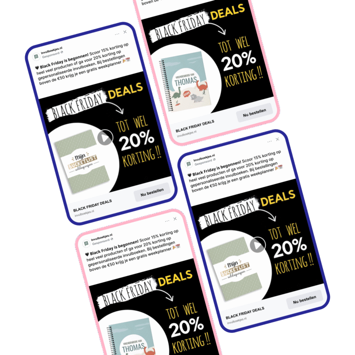 Scoor De Beste Deals Op Social Media Met Carrousel Ads En Videos Voor Invulboekjes
