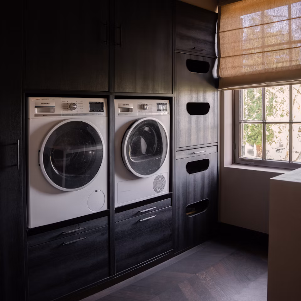 Zwarte Wasmachine Kast Op Maat Van Wastoren