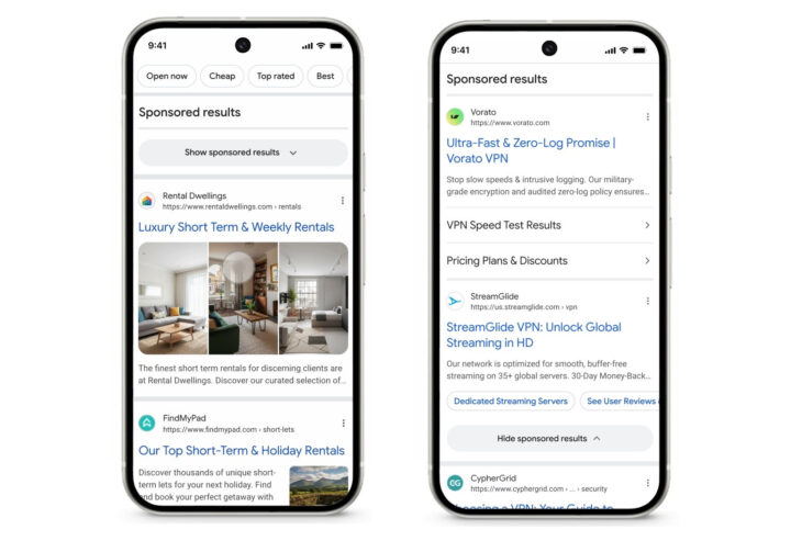 Aangepaste Weergave Van Gesponsorde Zoekresultaten In Google