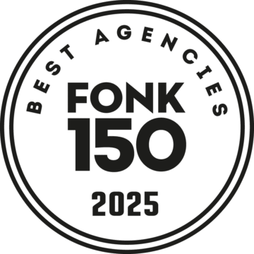 Fonk Badge Beste Digital Agency Large 2025 Voor Dtch Digitals Zwart