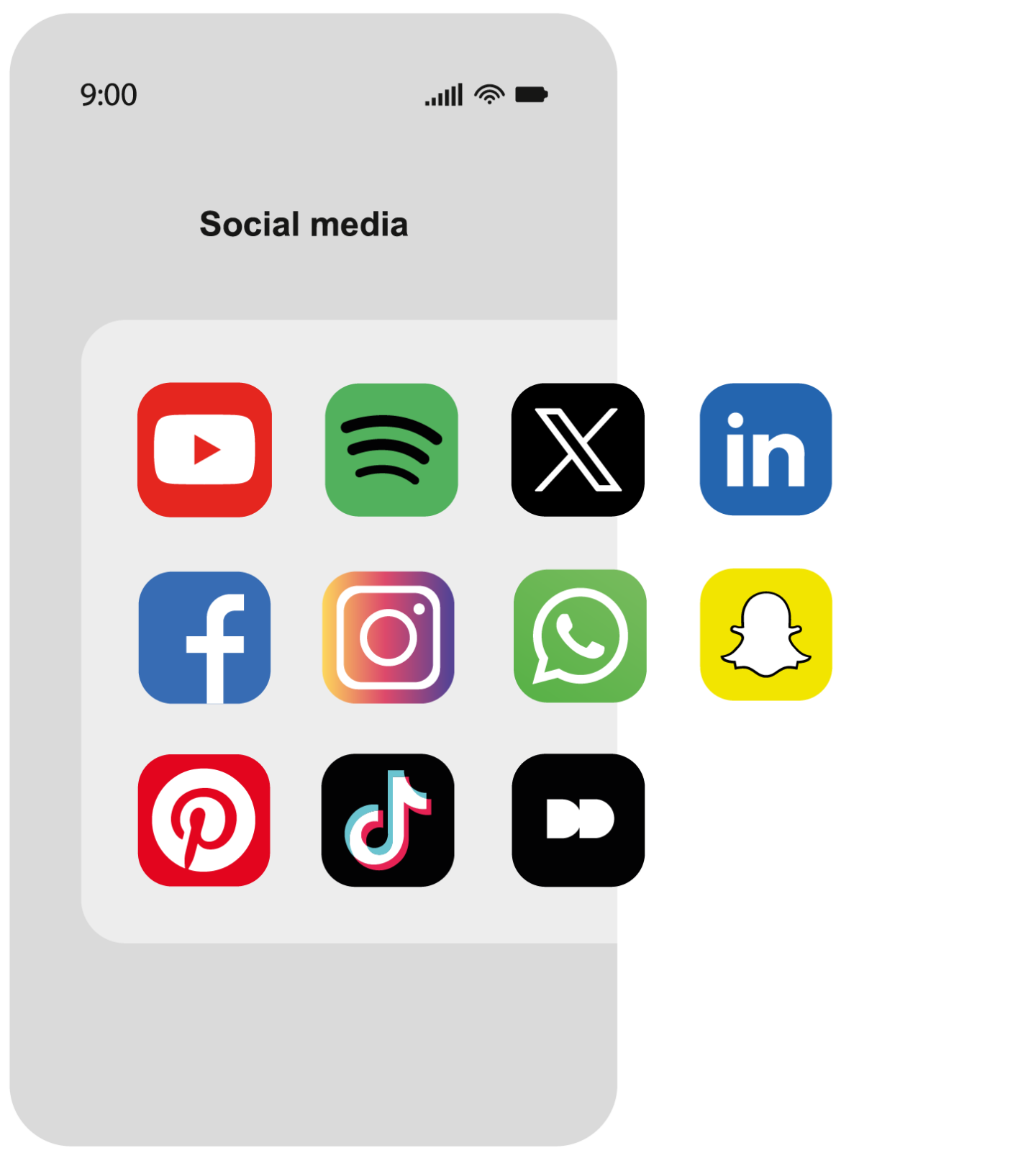 Verschillende Social Media Kanalen