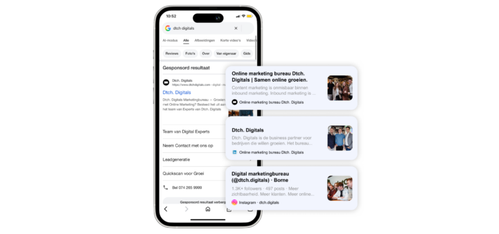 Dtch Digitals In De Zoekresultaten Van Google Met Social Media