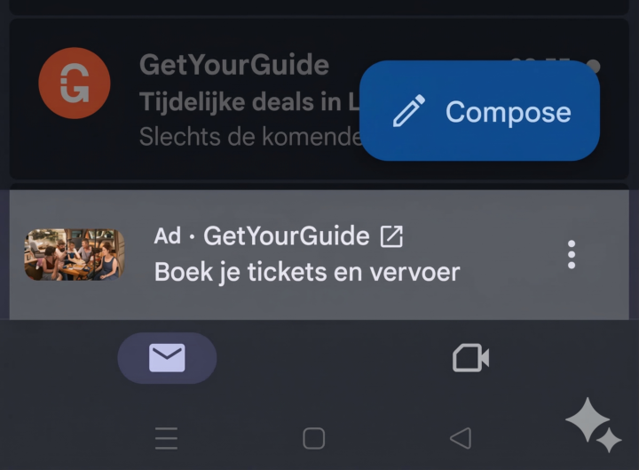 Nieuwe advertentie-indeling in Gmail voorbeeld