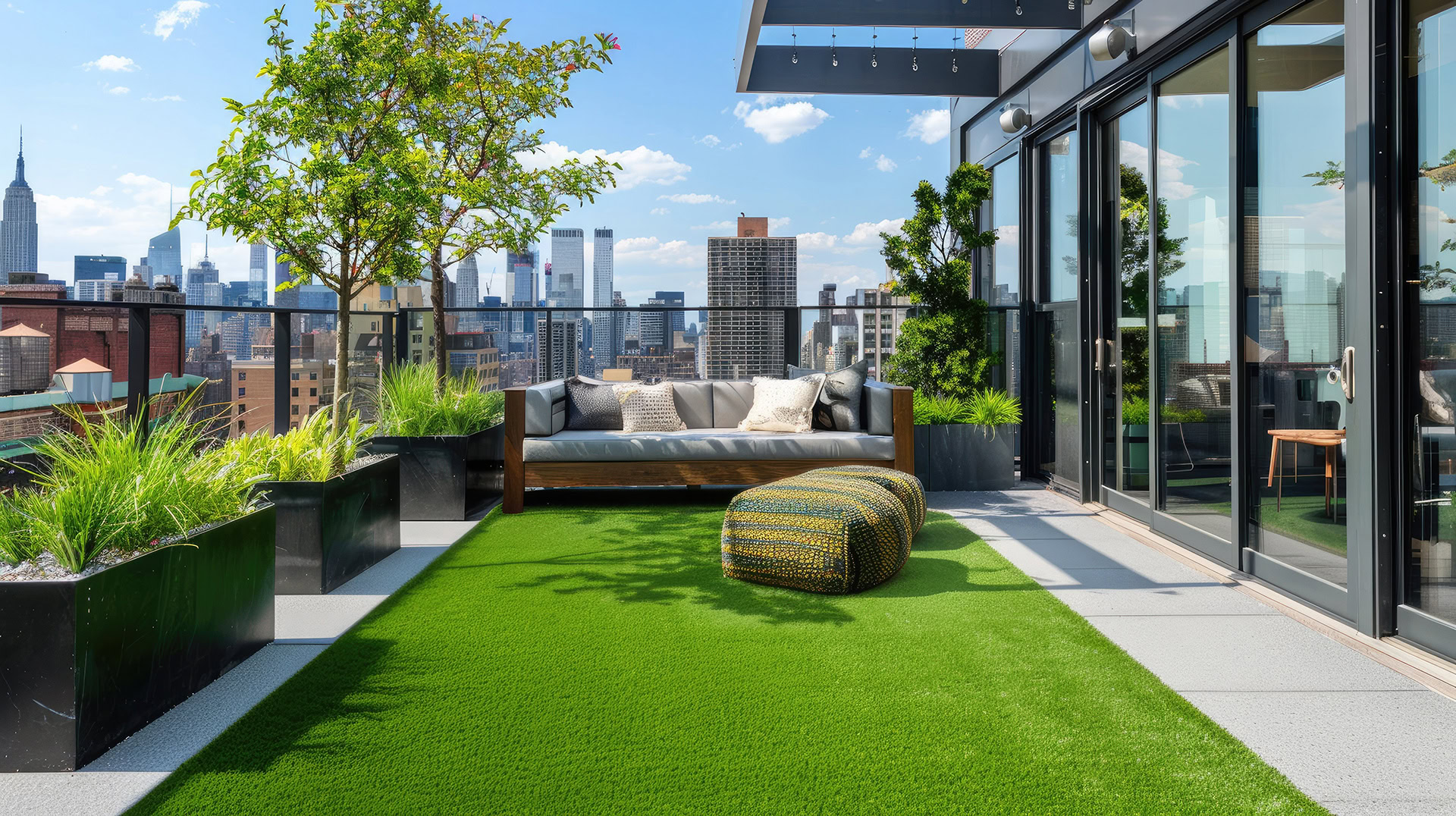 Kunstgras balkon stad