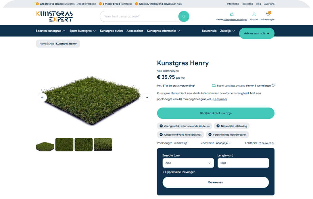Automatische Productimport Kunstgras