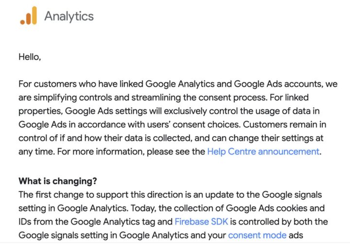 Google Analytics Update Aankondiging
