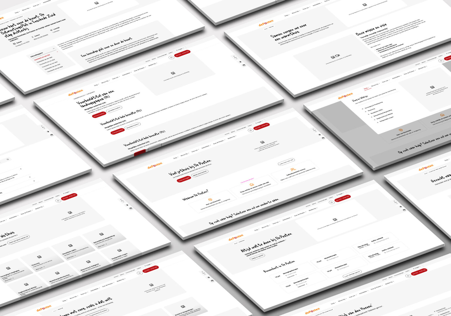 De Posten Wireframes