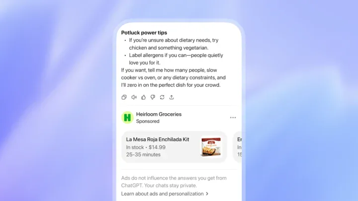 Voorbeeld Chatgpt Ads (c) Openai