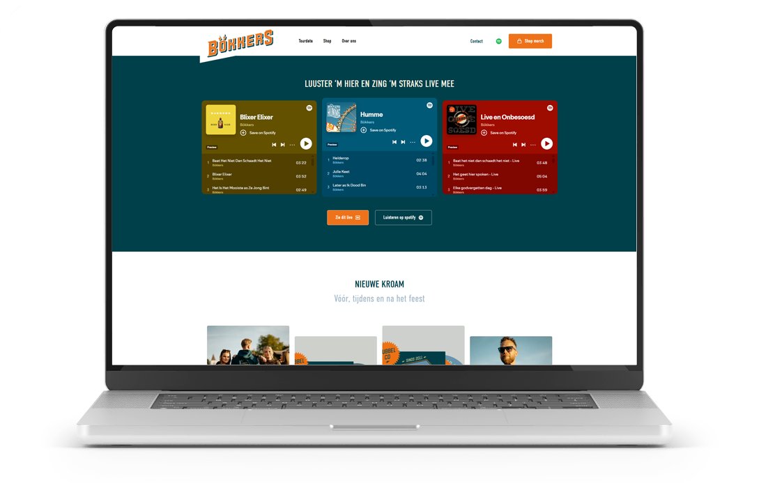 Bokkers Spotify Koppeling Website